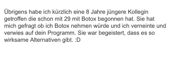 Bewertung einer Teilnehmerin