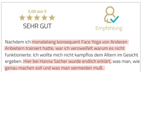 Bewertung einer Teilnehmerin