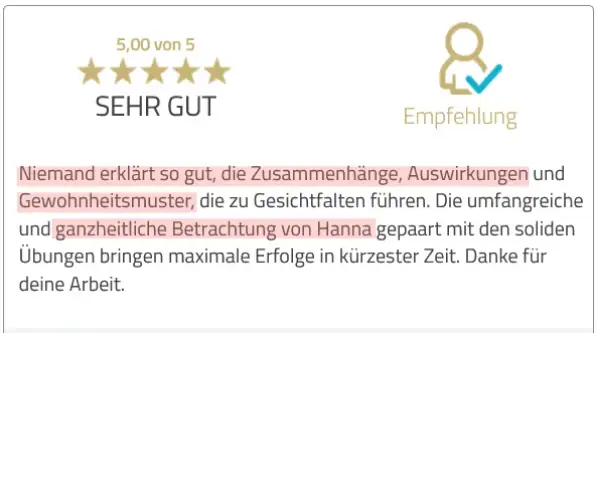 Bewertung einer Teilnehmerin