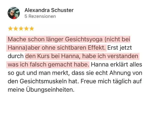 Bewertung einer Teilnehmerin